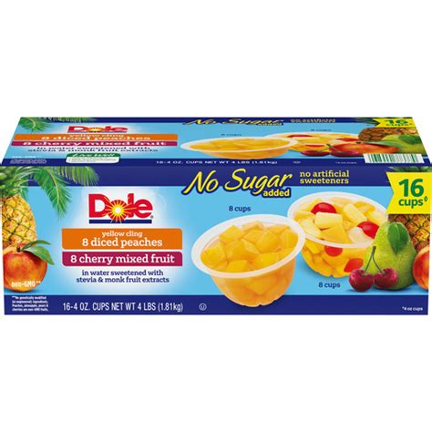 Dole® Yellow Cling Diced Peaches And Cherry Mixed Fruit Variety Pack 16 4