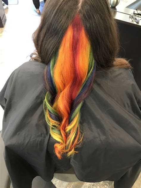 Hidden Rainbow Hair Hidden Rainbow Hair Rainbow Hair Hair Styles