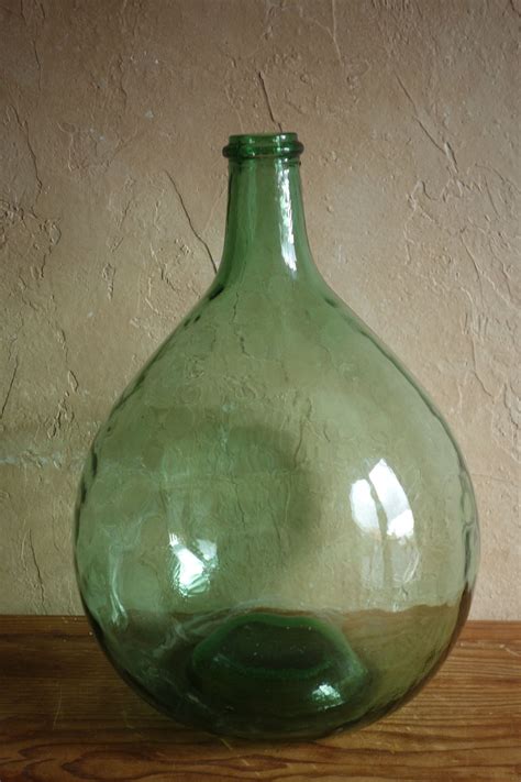 Beautiful Vintage Large Green Glass Vase Hadir