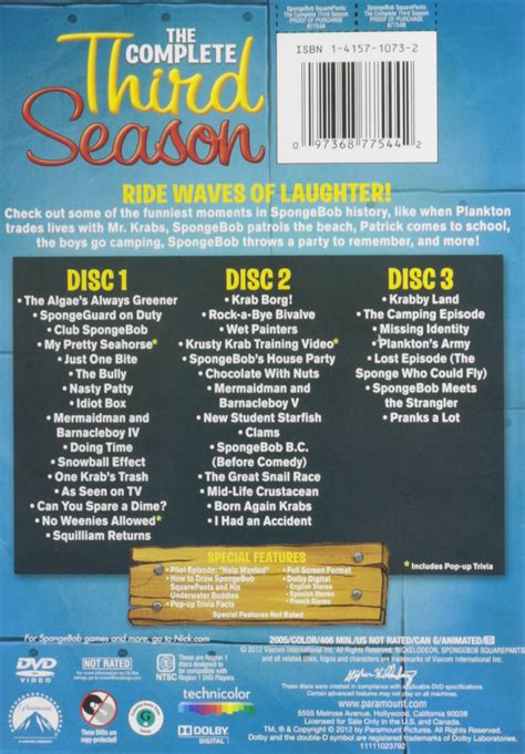 Image Complete Third Season Dvd Back Cover