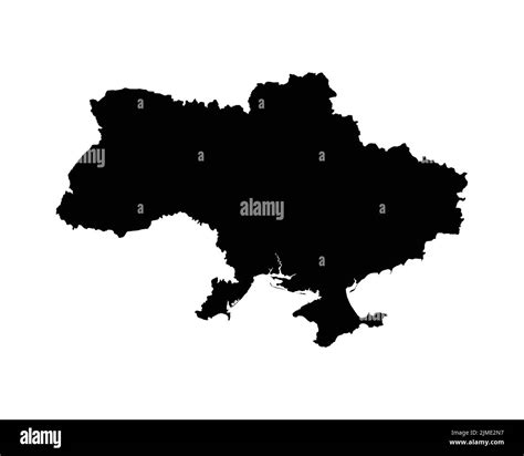 Ukraine Map Ukrainian Country Map Black And White National Nation