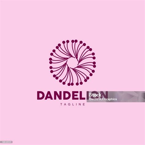 Dandelion Logo Vector Plant Dandelion Flower Design Icon Template Stock
