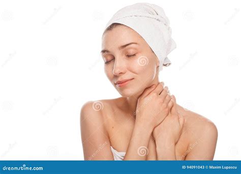 Sensual Woman Wrapped In Towel Stock Image Image Of Pretty Procedure 94091043