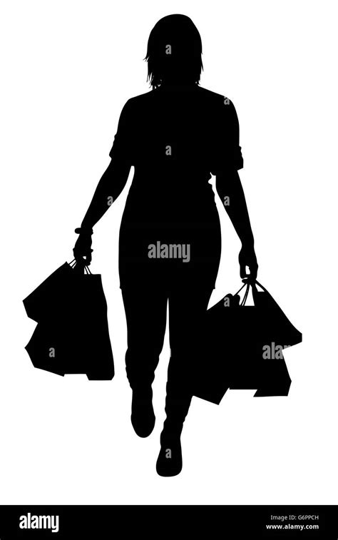 Silhouette Of A Woman Shopping Stock Vector Image And Art Alamy