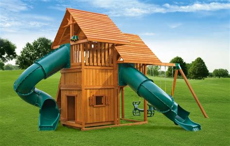 Sky 6 Wooden Swingset Swingset And Toy Warehouse