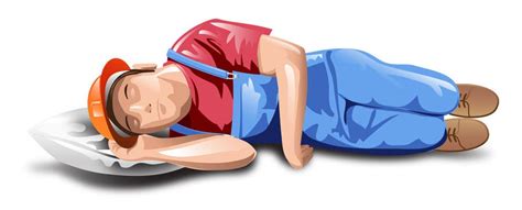 Vector Graphic Of Sleeping Construction Worker Freelancer