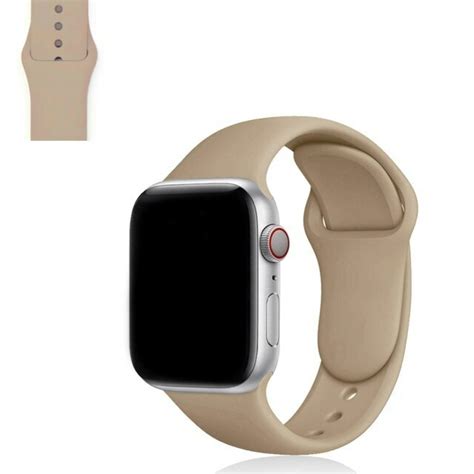 Pulseira Silicone Sport Lisa Bege Para Apple Watch 38mm 40mm 41mm 42mm