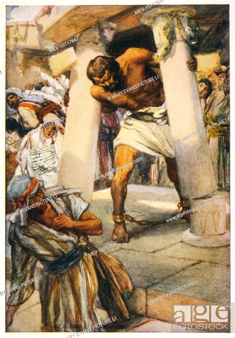 Samson Pulls Down The Pillars Of The Temple Stock Photo Picture And
