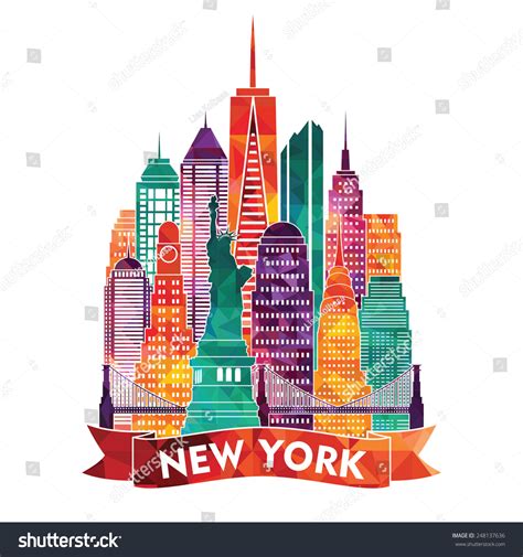 New York City Vector Illustration 248137636 Shutterstock