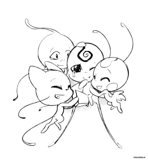 Desenhos Para Colorir Kwami Tikki Nooro E Outros Miraculous Ladybug