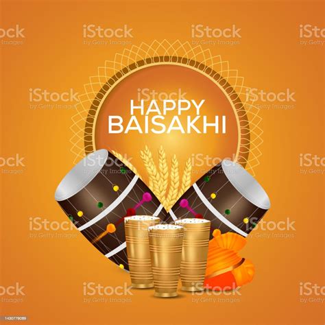 Realistic Illustration Of Happy Vaisakhi Sikh Festival Celebration