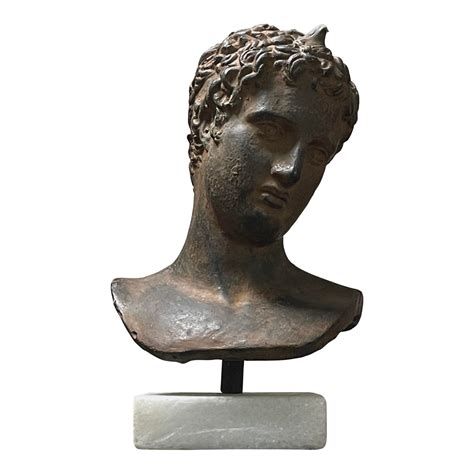 Antique Patinated Greek Bust Sculpture On Marble Base Artofit