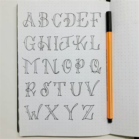 Hand Lettering Alphabet Hand Drawn Lettering Doodle Lettering