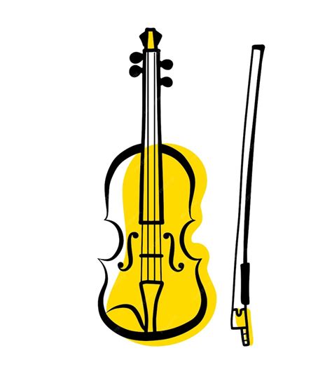 Premium Vector Violin Outline Musical Instrument Vector Isolated