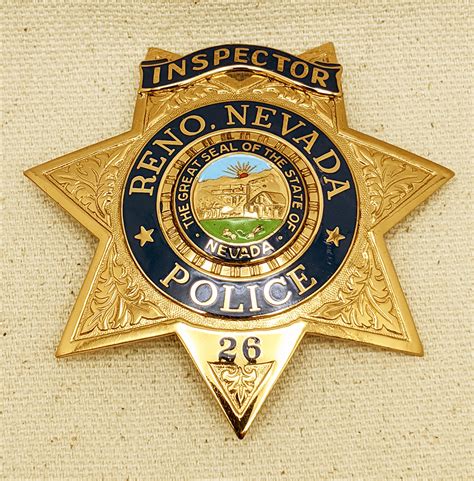 Ca 1960 Reno Nevada Police Inspector Badge 26 By Entenmann Flying