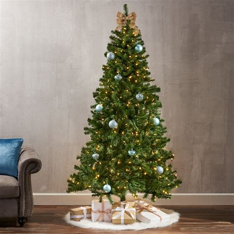 Noble House Clear Prelit Led Green Hinged Fir Christmas Tree 7