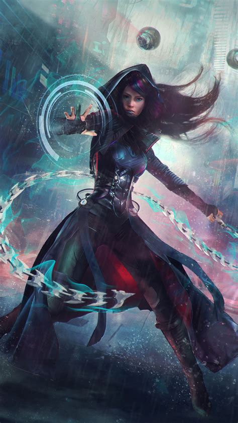 2160x3840 Warrior Girl Sci Fi Cyberpunk Futuristic Artwork