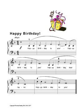 Flappyb ossashii moved happy birthday song from classic songs to easy sheets/w old sheets|mix|. Happy Birthday Easy Piano by Rhonda Bradley | Teachers Pay ...