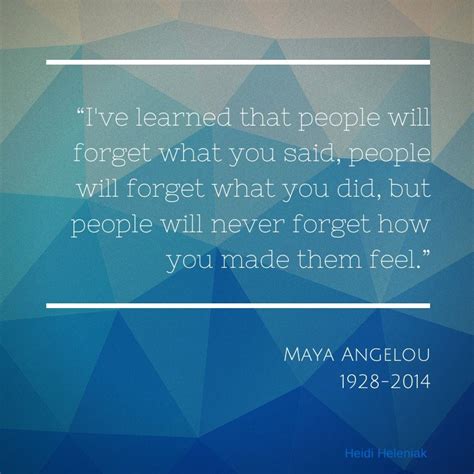 maya angelou 1928 2014 i ve learned that people will forget what you said people will forget