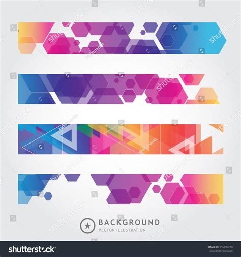 Set Of Trendy Bright Colorful Vector Banners Template Or Website