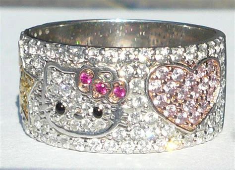 Sanrio Sterling Silver 925 Hello Kitty Cz Cubic Zirconia Ring Size Hello Kitty Jewelry Hello