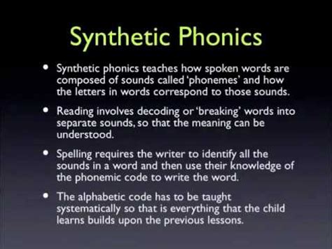 Synthetic phonics, also known as blended phonics or inductive phonics, is a method of teaching english reading which first teaches the letter sounds and then builds up to blending these sounds together to achieve full pronunciation of whole words. Teach child how to read: Systematic Synthetic Phonics ...