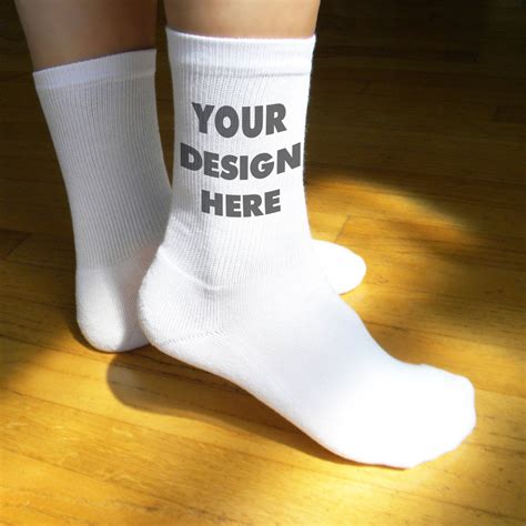 Printed Socks To Add Your Own Custom Design Or Text And Etsy
