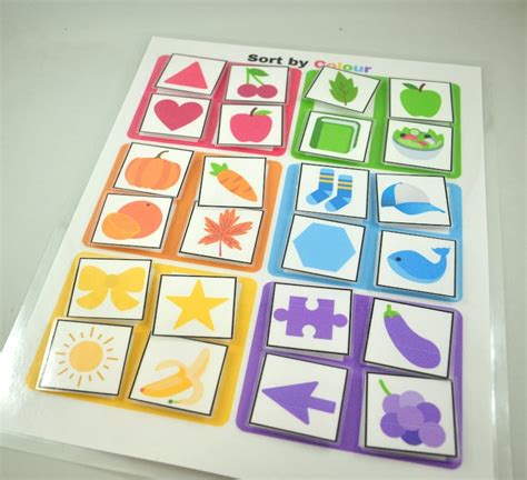 Sort By Color Worksheets Color Sorting Game Educational Etsy