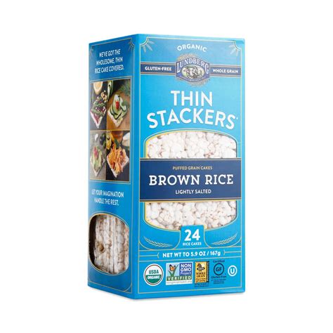 Brown rice is worth your attention. Lundberg Thin Stackers Brown Rice, Lightly Salted - Thrive ...