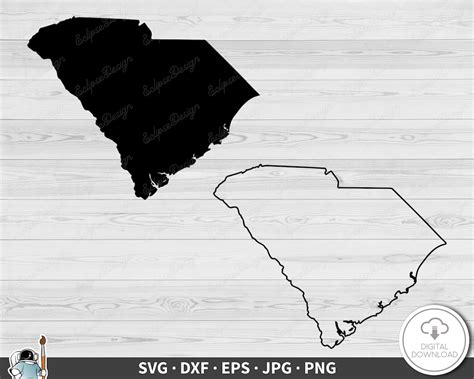 South Carolina Svg State Clip Art Cut File Silhouette Dxf Etsy Uk