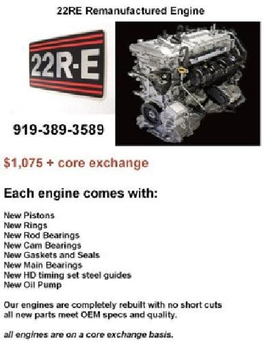 1075 Rebuilt Toyota 22re Engines In Cary Nc