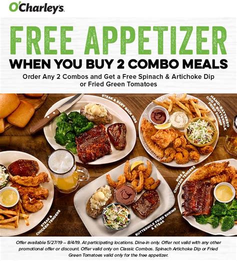 Free appetizer @ 99 restaurant coupons. OCharleys Coupons - Free appetizer or 20% off at OCharleys ...