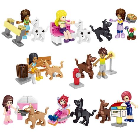 Friends Girl Pet Dog Minifigures Compatible Lego Toy Friends Set