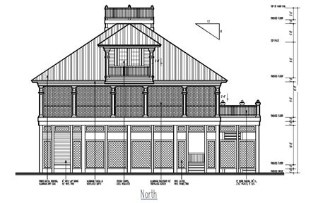 Ethnic Bungalow Elevation With Working Dimension 2d Cad File Cadbull