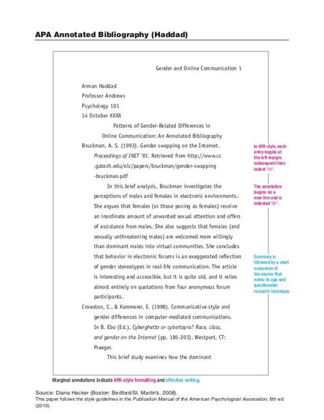 👍 Apa 6th Edition Bibliography Format Help With Annotated Bibliography