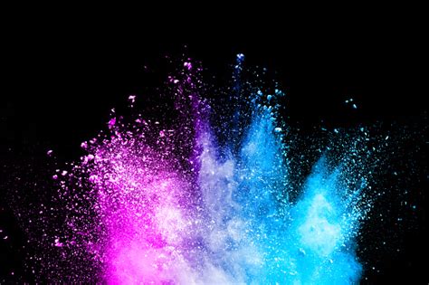 Multi Color Powder Explosion On Black Background Stock Photo Download