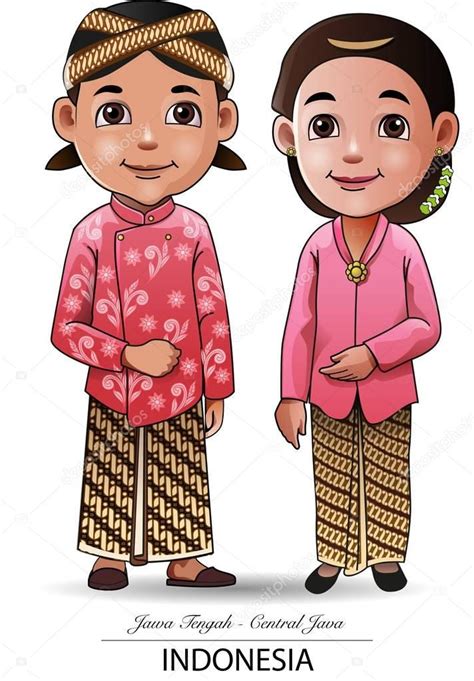Akan tetapi pakaian khas tradisional jawa ini. Vector illustration, javanese traditional clothing (Dengan ...