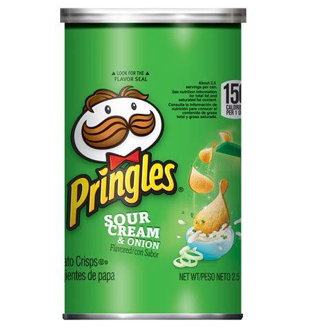 Pringles Potato Crisps Chips Sour Cream And Onion Flavored Single