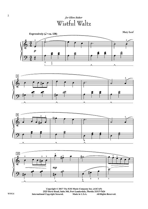 Wistful Waltz Sheet Music For Piano Sheet Music Now