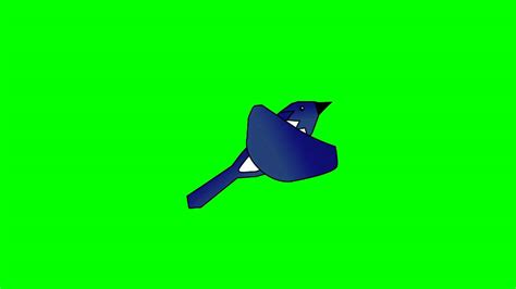 Animated Blue Bird Flying And Flapping Wings ~ Green