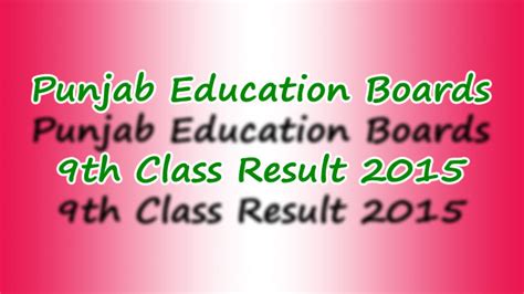 All Punjab Boards Matric 9th Class Result 2015 Announced Sialtvpk