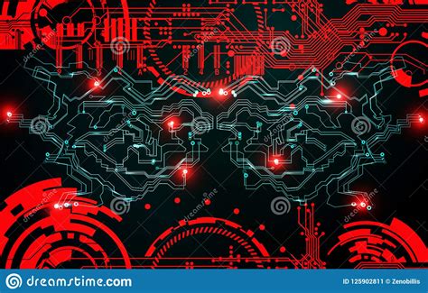 Abstract Grunge Futuristic Cyber Technology Background Sci Fi Circuit