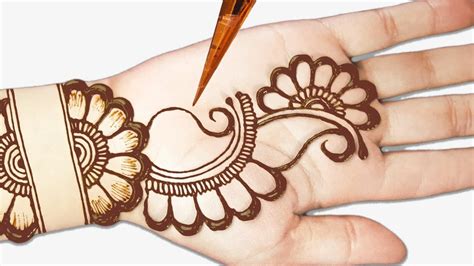 Specialized custom made braid designs! Easy mehndi designs for front hands - Easy beautiful mehndi - Simple Henna designs 2019 - YouTube