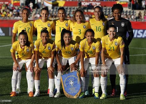 The Brazil Players Pose For A Team Photograph Prior To The Fifa Womens