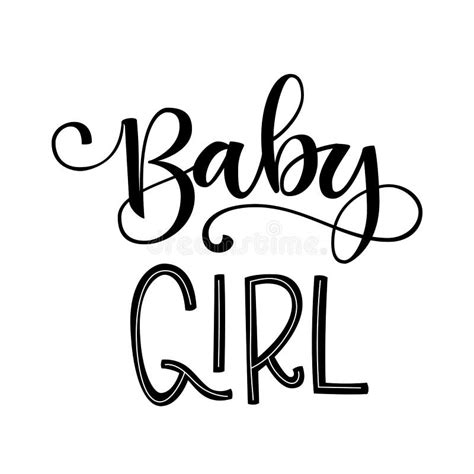 Baby Girl Logo Quote Baby Shower Hand Drawn Lettering Calligraphy
