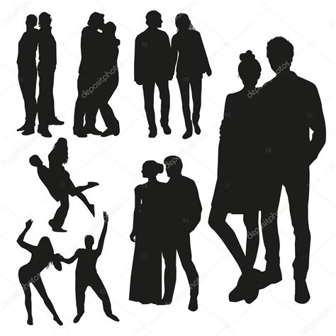 black couples silhouettes stock vector image by ©orfeev 74461447