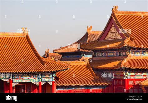 Roofs Palace Beijing Stock Photo Alamy