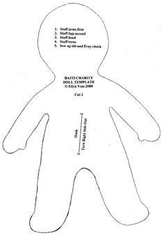 When the doll is turned and stuffed, the arms and legs will stick out from the body. Image result for simple doll pattern | Fabric doll pattern ...