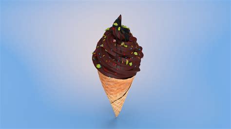 Chocolate Ice Cream Icecream Model Turbosquid 1523712
