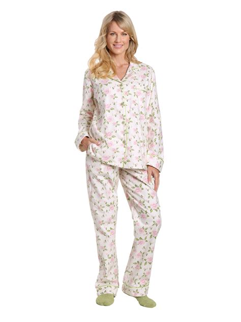 Womens Premium Cotton Flannel Pajama Sleepwear Set Noble Mount